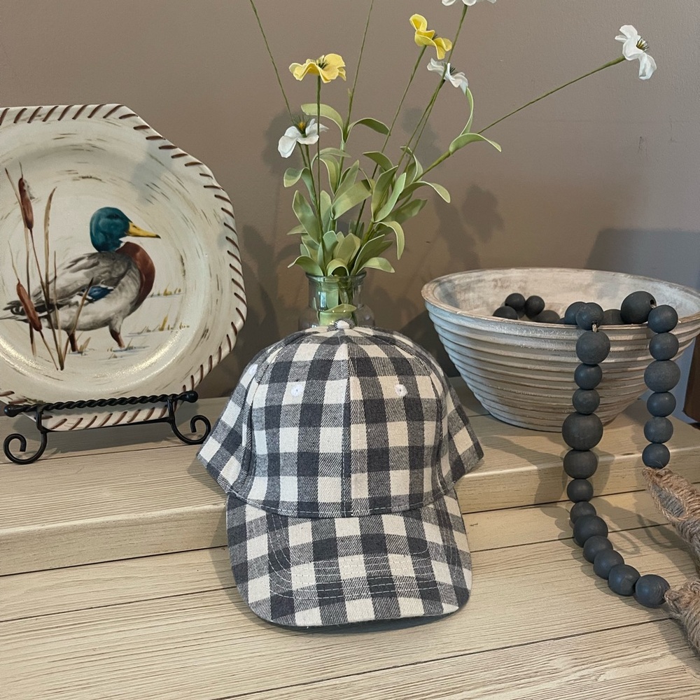 Cocus Pocus Buffalo Check Baseball Cap Hat Gray Plaid - Never Worn